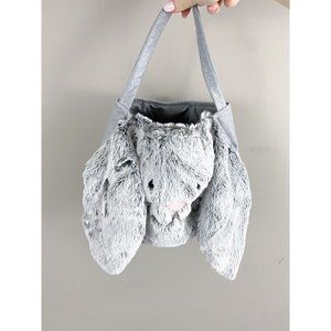 Pottery Barn Kids Gray Long Floppy Ear Faux Fur Felt Bunny Easter Basket Jaylen